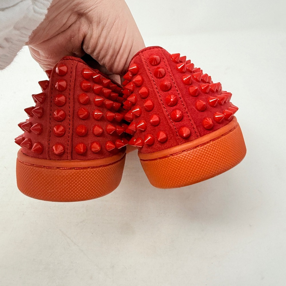 Christian Louboutin Roller Boat Spiked Red Slip On Sneakers Size 10.5 Luxury‎ - Picture 8 of 11
